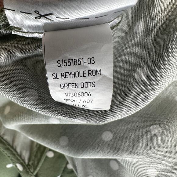 Old Navy Romper WMNS L Green/White Polka Dot S/551851-03 Sleeveless Scoop Neck - Picture 7 of 7